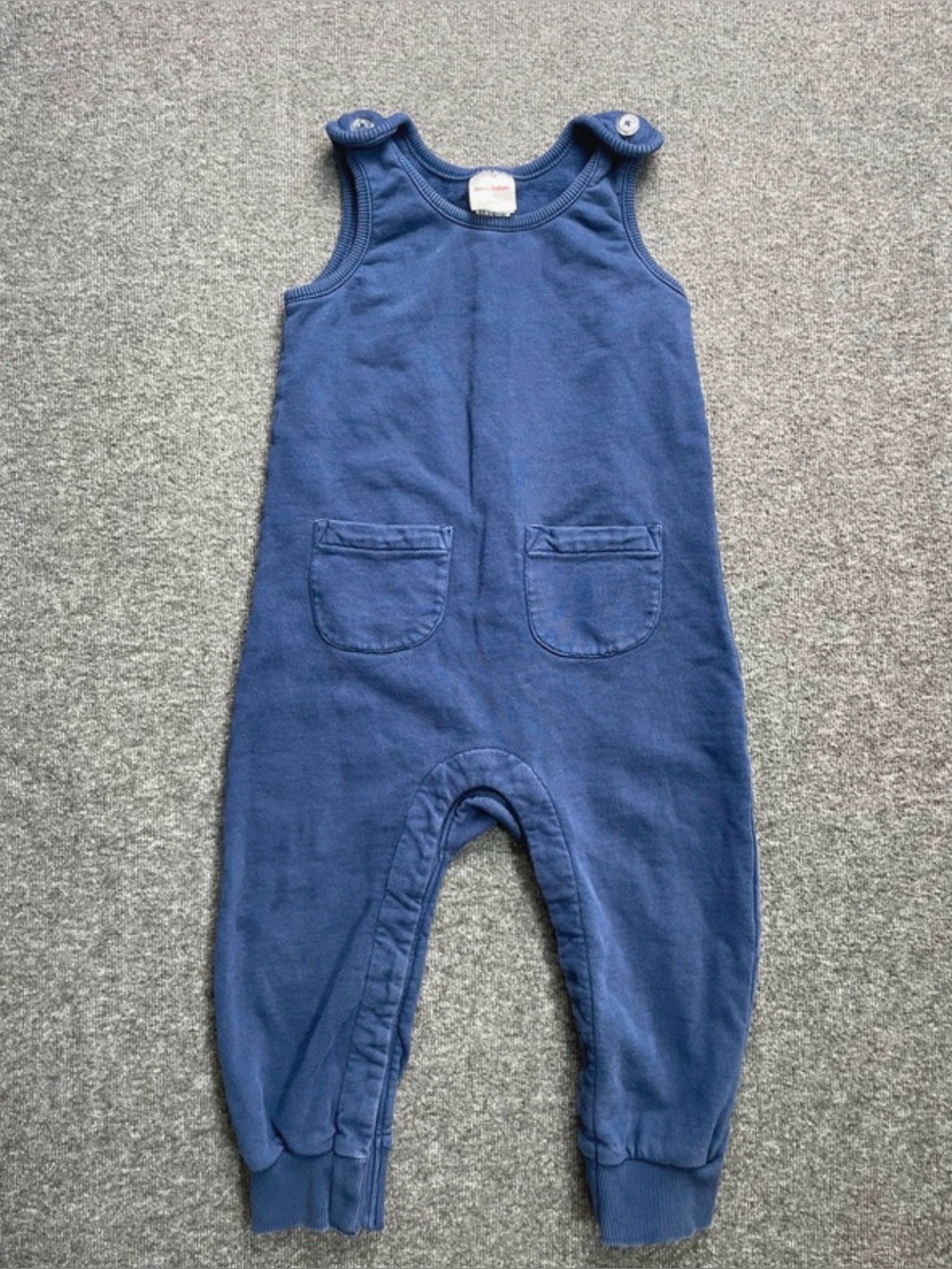 Hanna Andersson Toddler 3T 90cm French Terry Overalls Navy Blue